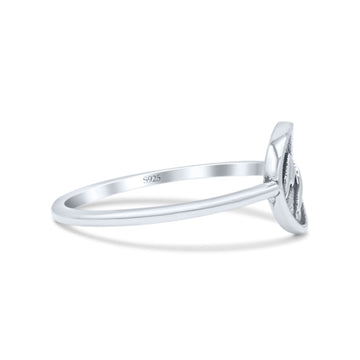 Dainty Snow Capped Mountain Unique Nature Lover Oxidized Band Thumb Ring